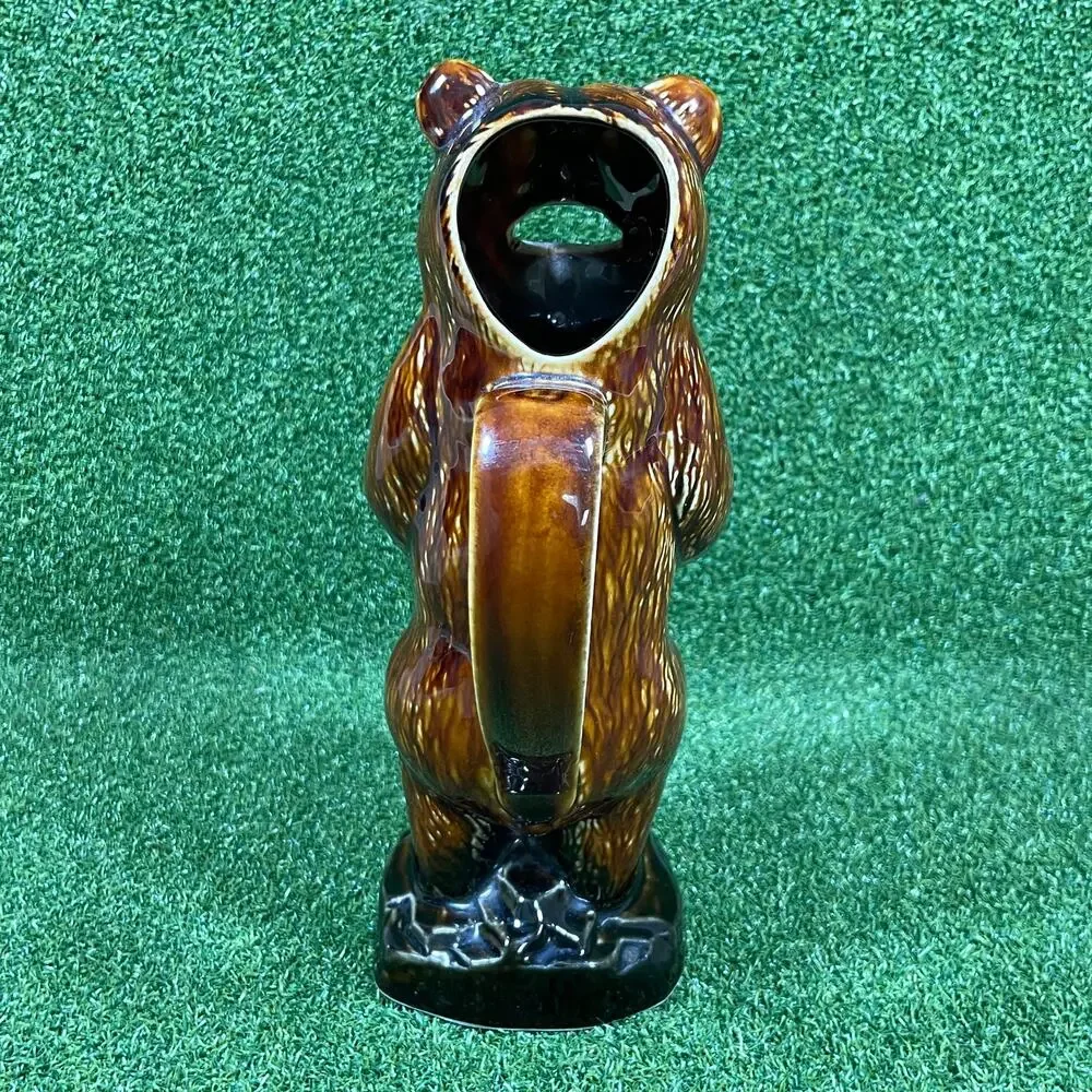 Vintage Russkaya Vodka Ceramic Bear Decanter Pitcher